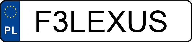 Numer rejestracyjny F3LEXUS posiada LEXUS LC500H Numer rejestracyjny F3LEXUS posiada LEXUS LC500H