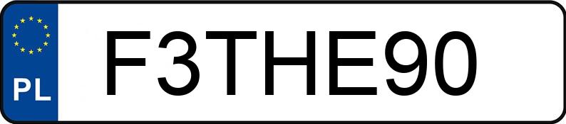 Numer rejestracyjny F3THE90 posiada BMW 325i MR`04 E3 E90 325i MR`04 E3 E90