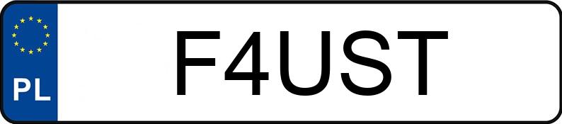 Numer rejestracyjny F4UST posiada BMW 740i Kat. E32 740i Kat. E32