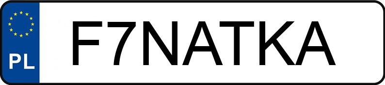 Numer rejestracyjny F7NATKA posiada NISSAN JUKE