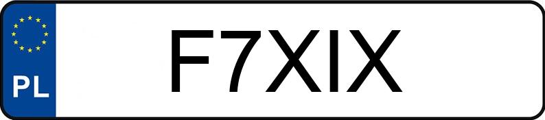 Numer rejestracyjny F7XIX posiada KIA SPORTAGE