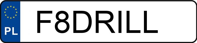 Numer rejestracyjny F8DRILL posiada VOLKSWAGEN Transporter T5 4MOTION GP BiTDI MR`10 E5 3.2t Transporter T5 4MOTION GP BiTDI MR`10 E5 3.2t