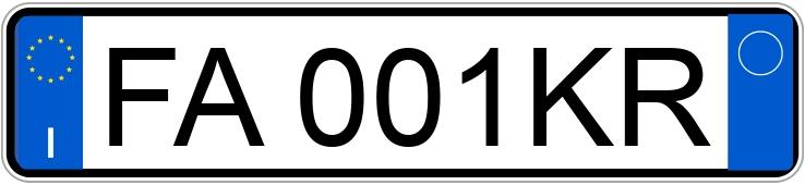 Numer rejestracyjny FA001KR posiada AUDI A1-S1