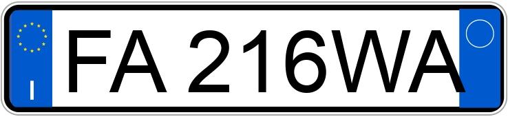 Numer rejestracyjny FA216WA posiada BMW Serie 3