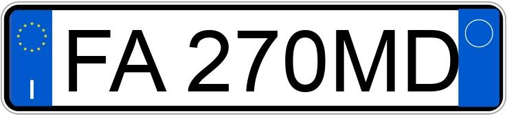 Numer rejestracyjny FA270MD posiada MERCEDES Classe A