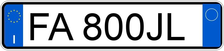 Numer rejestracyjny FA800JL posiada FIAT Panda 3a serie