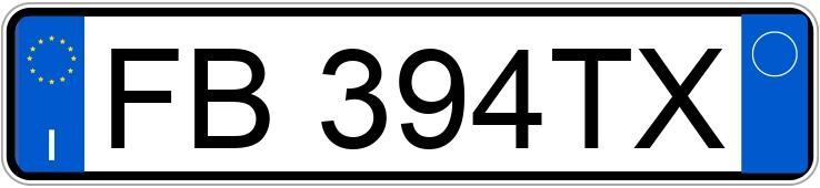 Numer rejestracyjny FB394TX posiada VOLKSWAGEN up!