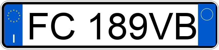 Il numero di registrazione FC189VB ha TOYOTA Auris 2a serie Il numero di registrazione FC189VB ha TOYOTA Auris 2a serie