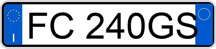 Numer rejestracyjny FC240GS posiada FIAT Panda 3a serie