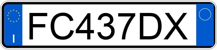 Numer rejestracyjny FC437DX posiada FIAT Panda 3a serie