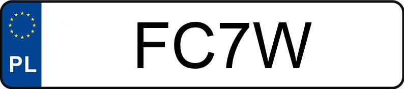 Numer rejestracyjny FC 7W posiada JEEP WRANGLER - FC7W