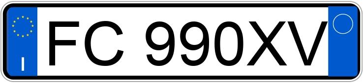 Numer rejestracyjny FC990XV posiada TOYOTA Yaris 3a serie