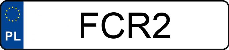 Numer rejestracyjny FCR 2 posiada FORD Mustang 5.0 MR`15 E6 GT Aut. - FCR2