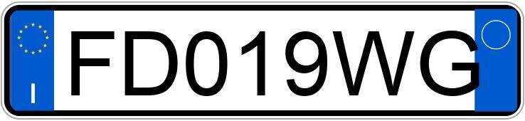 Numer rejestracyjny FD019WG posiada FERRARI California