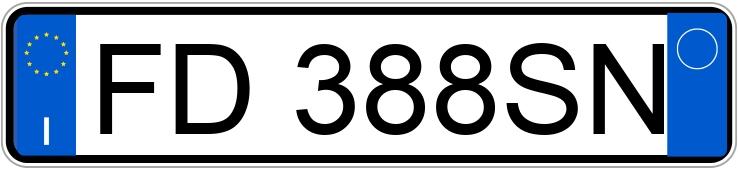 Numer rejestracyjny FD388SN posiada FIAT 500X