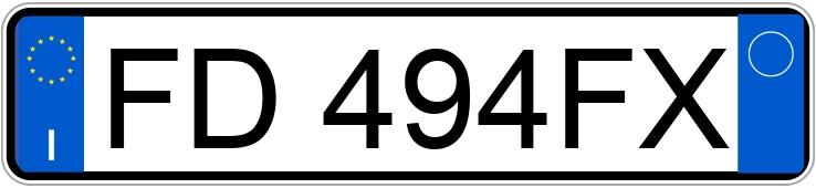 Numer rejestracyjny FD494FX posiada FIAT 500X
