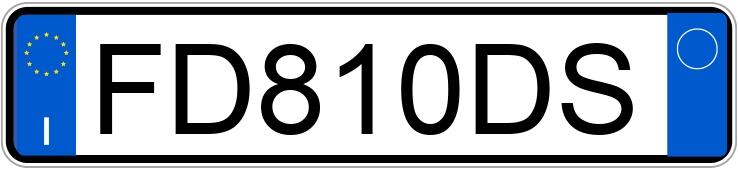 Il numero di registrazione FD810DS ha FIAT Panda 3a serie
