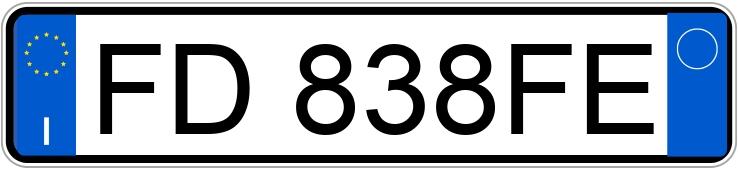 Numer rejestracyjny FD838FE posiada FIAT Panda 2a serie