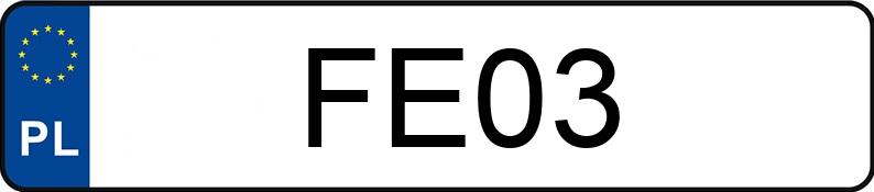 Numer rejestracyjny FE 03 posiada RAM 1500 - FE03