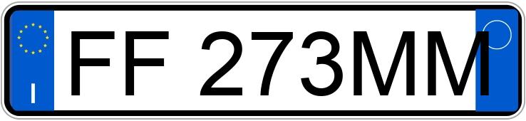 Il numero di registrazione FF273MM ha FIAT FIAT 500L
