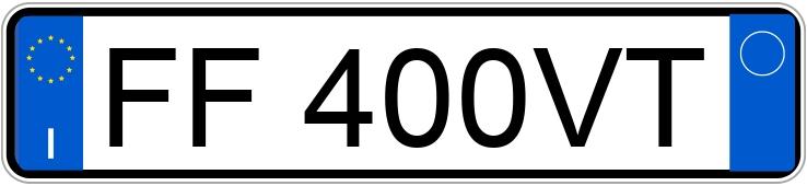 Die Registrierungsnummer FF400VT hat FORD KA