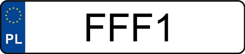 Numer rejestracyjny FFF 1 posiada DODGE Grand Caravan 3.6 Kat. MR`11 SXT Aut. - FFF1