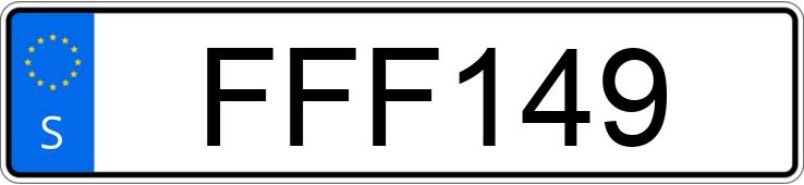 The registration number FFF149 has Suzuki SX4 S-Cross