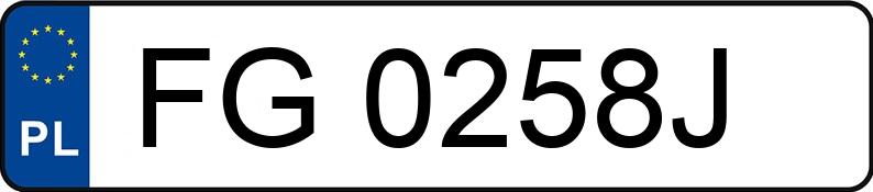 Numer rejestracyjny FG 0258J posiada VOLKSWAGEN PASSAT - FG0258J