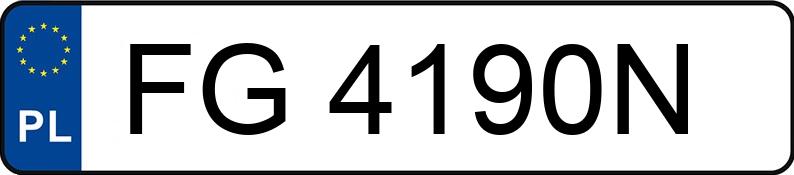 Numer rejestracyjny FG 4190N posiada PEUGEOT 205 - FG4190N