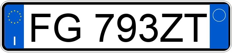 Numer rejestracyjny FG793ZT posiada AUDI A3 2a serie Numer rejestracyjny FG793ZT posiada AUDI A3 2a serie