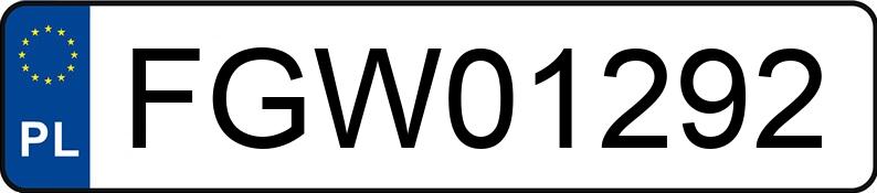 Numer rejestracyjny FGW 01292 posiada VOLKSWAGEN TOURAN - FGW01292