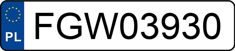 Numer rejestracyjny FGW 03930 posiada VOLKSWAGEN T5 - FGW03930