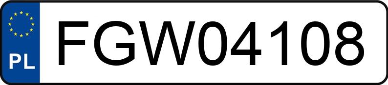 Numer rejestracyjny FGW 04108 posiada FIAT PANDA - FGW04108