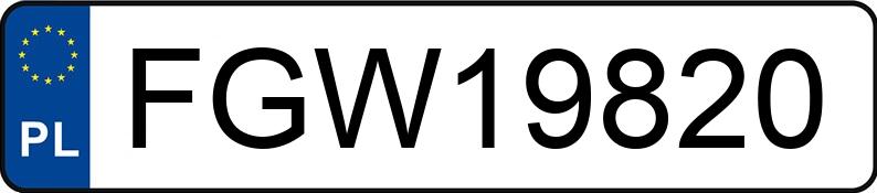 Numer rejestracyjny FGW 19820 posiada VOLKSWAGEN TOUAREG - FGW19820