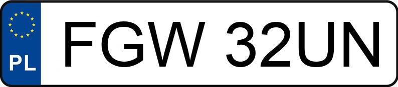 Numer rejestracyjny FGW 32UN posiada VOLKSWAGEN TRANSPORTER - FGW32UN