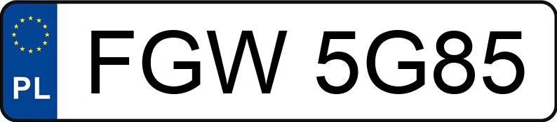 Numer rejestracyjny FGW 5G85 posiada CHEVROLET AVEO - FGW5G85