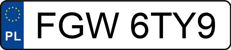 Numer rejestracyjny FGW 6TY9 posiada AUDI A3 - FGW6TY9