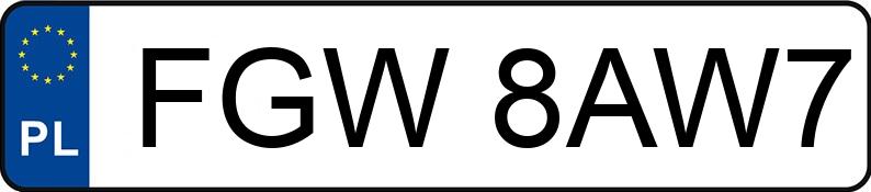 Numer rejestracyjny FGW 8AW7 posiada AUDI A6 - FGW8AW7 Numer rejestracyjny FGW 8AW7 posiada AUDI A6 - FGW8AW7