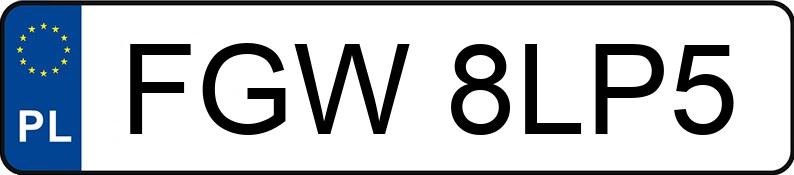 Numer rejestracyjny FGW 8LP5 posiada VOLKSWAGEN TRANSPORTER - FGW8LP5