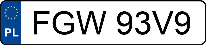 Numer rejestracyjny FGW 93V9 posiada VOLKSWAGEN TRANSPORTER - FGW93V9