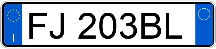 Numer rejestracyjny FJ203BL posiada FIAT 500