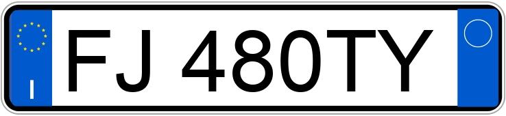 Numer rejestracyjny FJ480TY posiada FIAT Tipo
