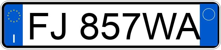 Numer rejestracyjny FJ857WA posiada AUDI A1-S1