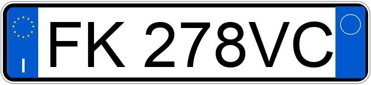 Numer rejestracyjny FK278VC posiada FIAT Panda 3a serie