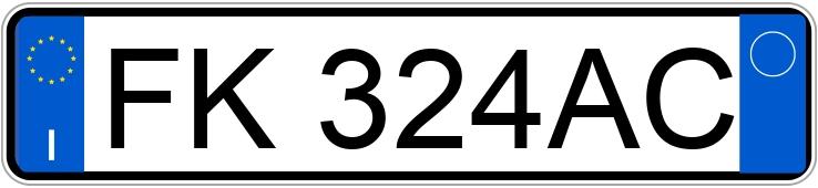 Numer rejestracyjny FK324AC posiada FIAT Panda 3a serie