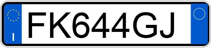 Numer rejestracyjny FK644GJ posiada BMW Serie 1