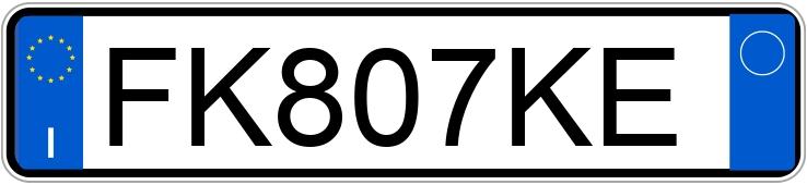 Numer rejestracyjny FK807KE posiada MINI Mini 5P