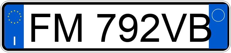 The registration number FM792VB has VOLKSWAGEN Golf 7a serie