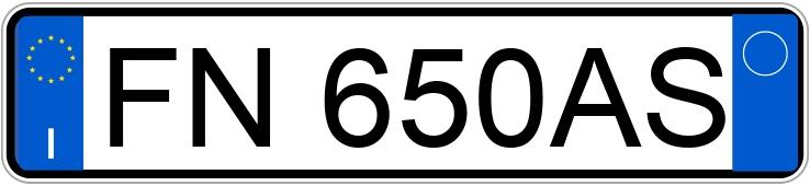 Numer rejestracyjny FN650AS posiada FIAT Panda 3a serie