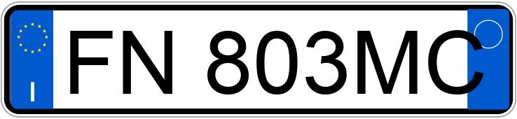 Numer rejestracyjny FN803MC posiada FIAT Panda 3a serie